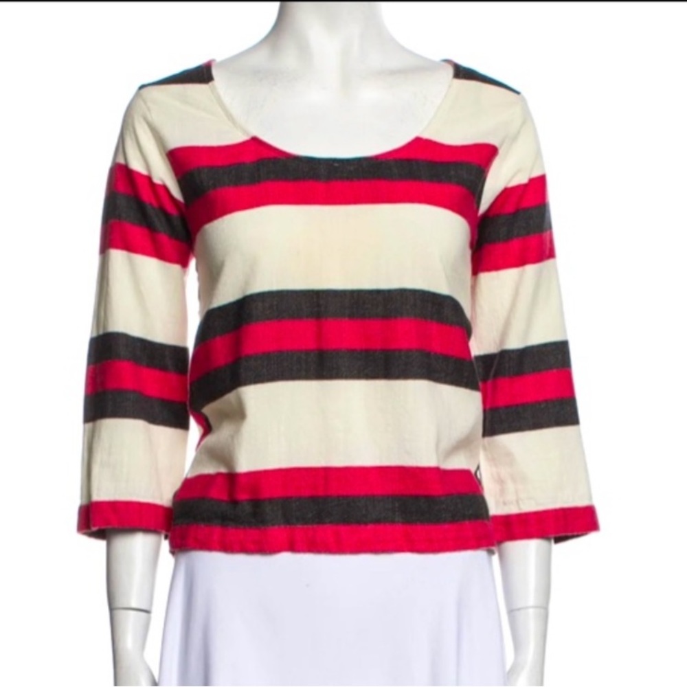 Ace & Jig Red, Black, and White Striped Top